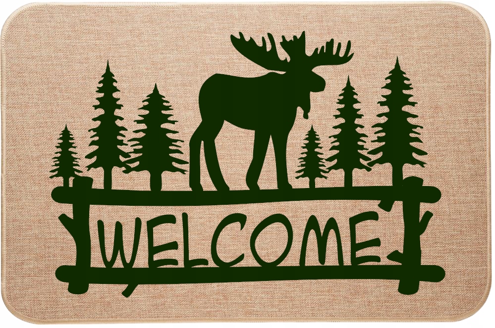 Lněná rohožka pod dveře Dárek pro myslivce Les Los Welcome Ahoj