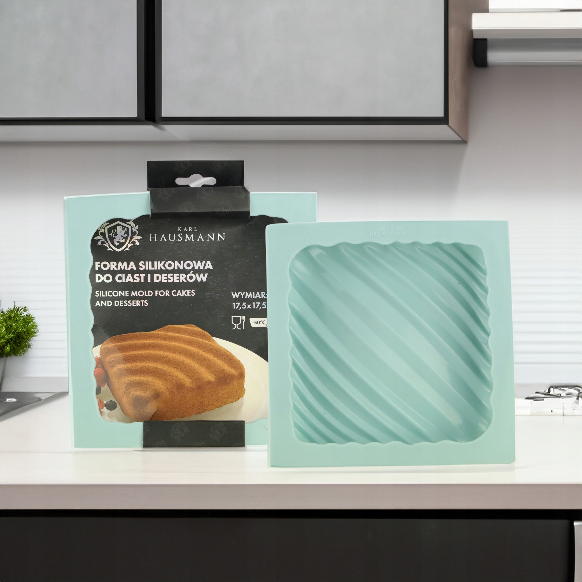 FORMA SILIKONOWA KWADRAT PASKI 3D NA BABKĘ DESER PRZEKĄSKI MUSY 17,5x17,5CM