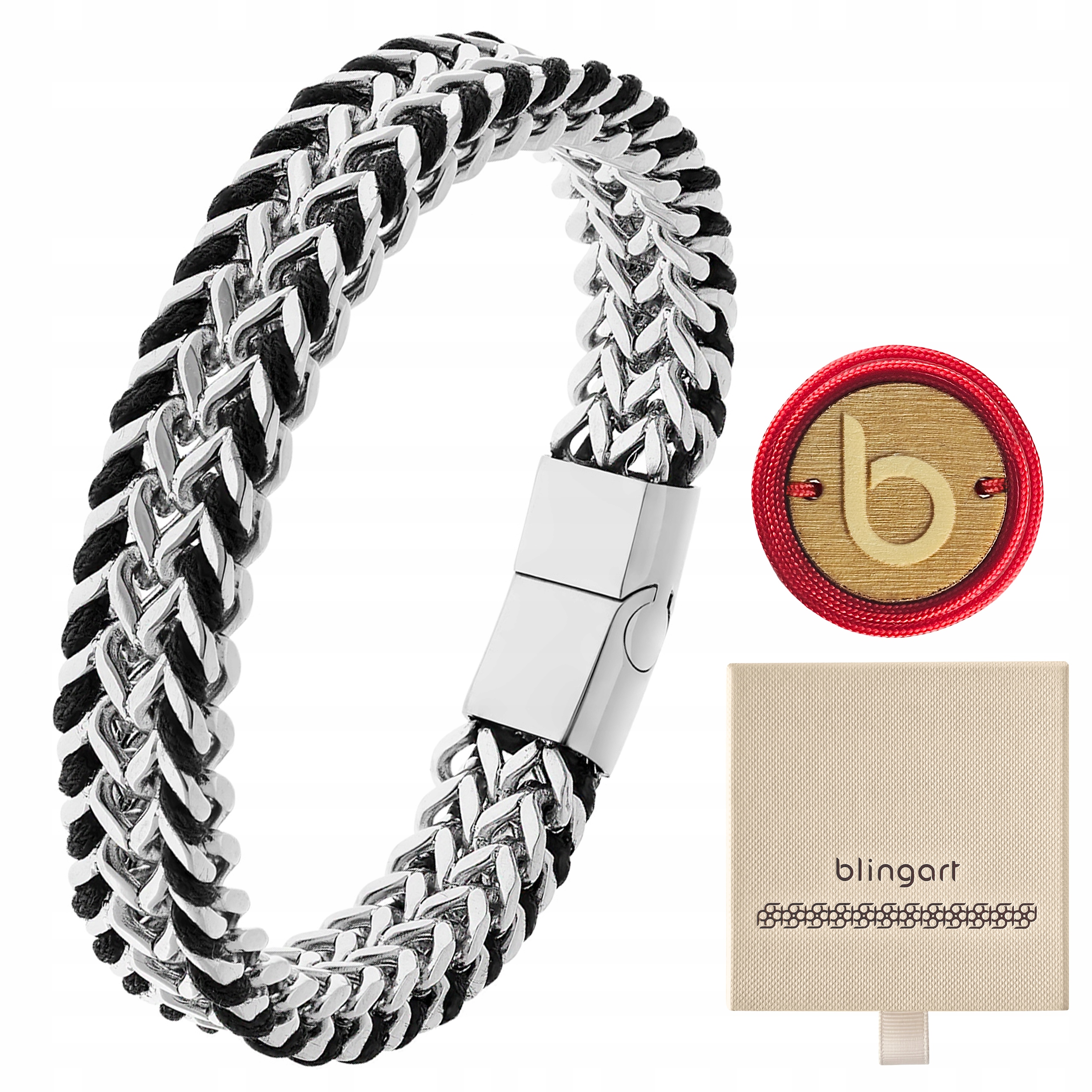 Pánský náramek ocel chirurgický masivní náramek s gravírováním Blingart