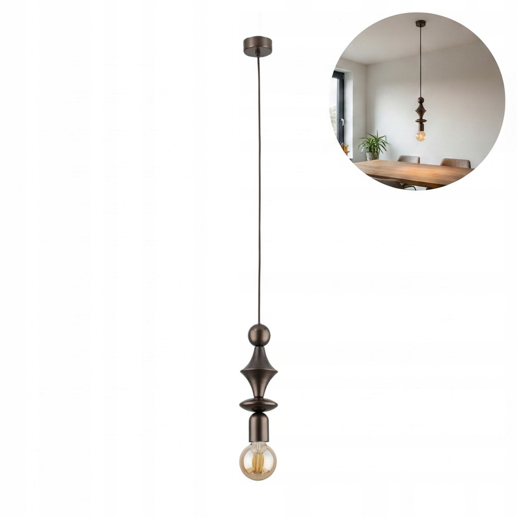 Závesná lampa Hnedá Metal Tower 150 cm Regulácia výšky pre Tk Lighting