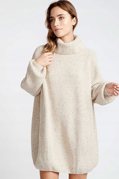 Billabong Beżowa Dzianinowa Sukienka Mini (xs/s)