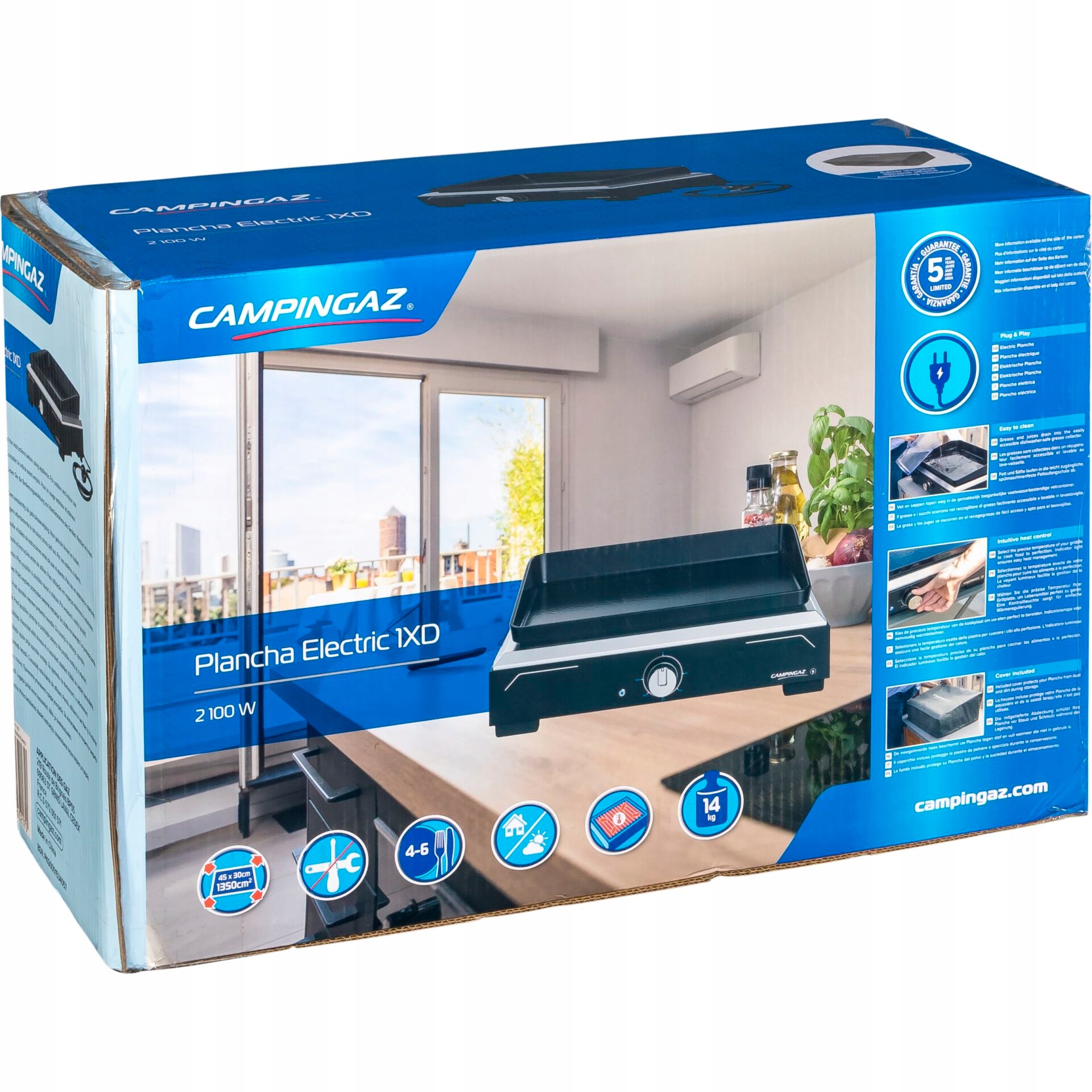 Stolový gril Campingaz Plancha Electric 1 XD s liatou platňou