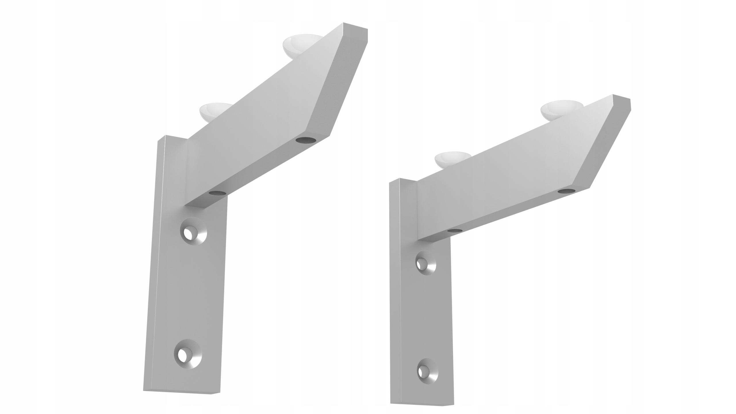 2 X WSPORNIK PÓŁKI 2-ELEMENTOWY 120 MM SREBRNY