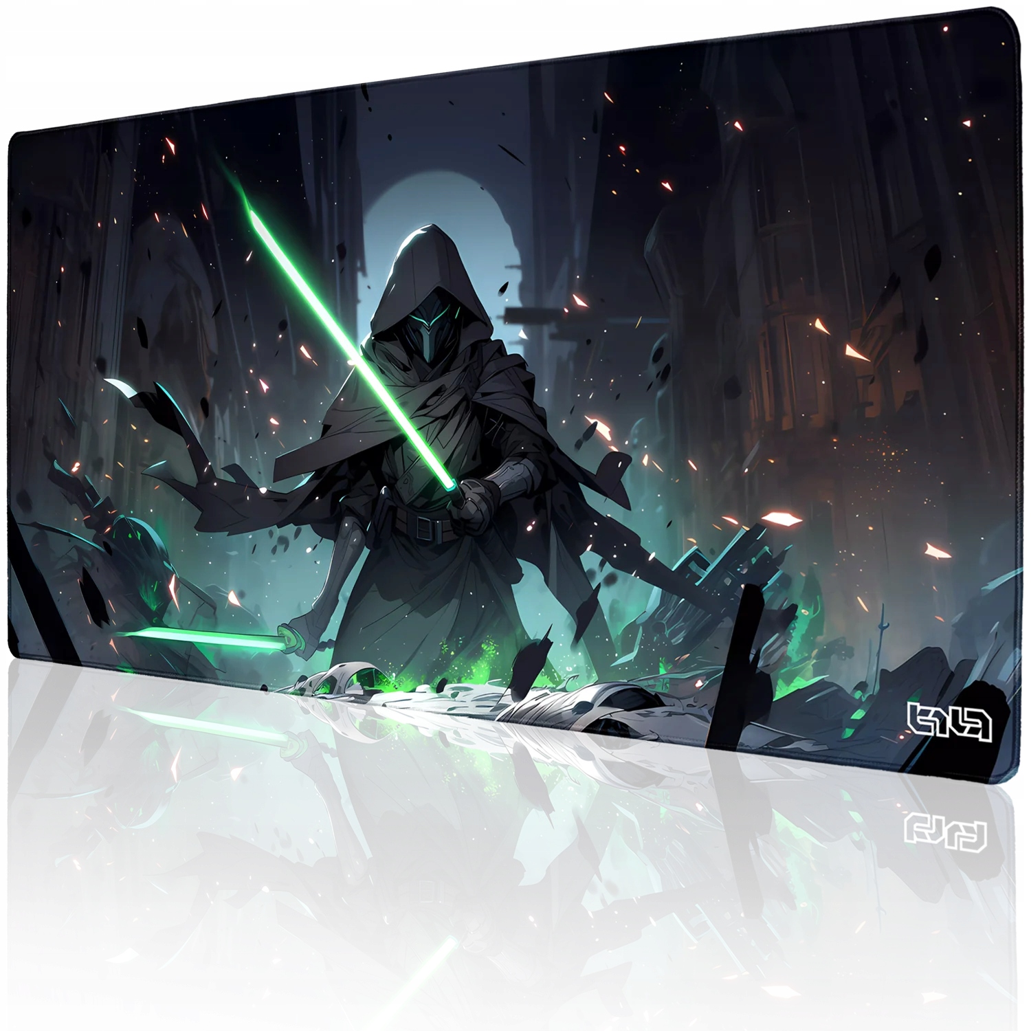 Herní Podložka Zelená Světelná čepel 100x50 Tilt Protiskluzová