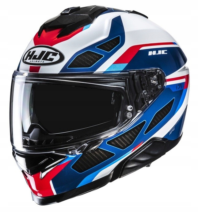Hjc I71 Zest Blue/Red integrovaná motocyklová prilba s blendou L