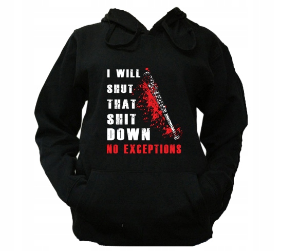 

S Bluza Kaptur Męska Negan Lucille Walking Dead