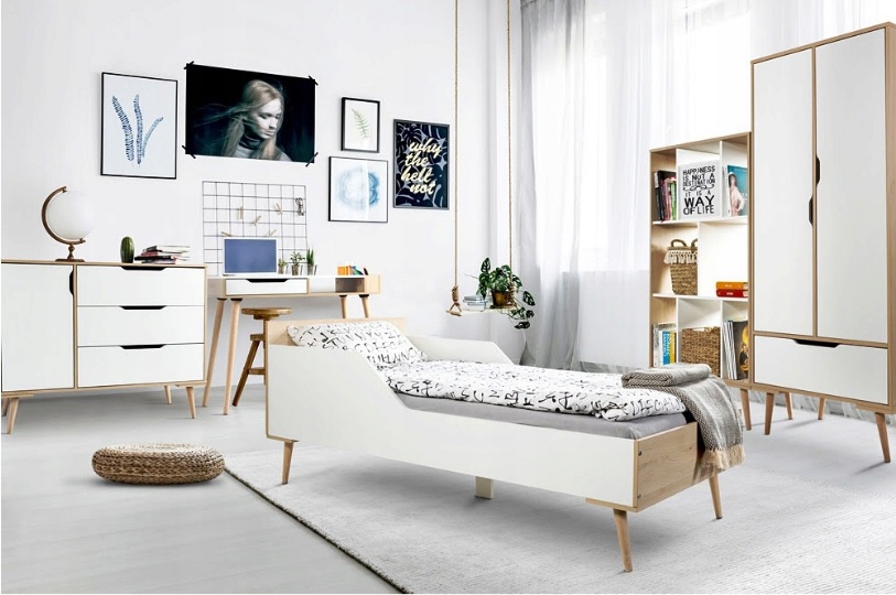 ŁÓŻECZKO DZIECIĘCE SOFIE SKANDYNAWSKIE BIAŁE KLUPŚ Kolor biały