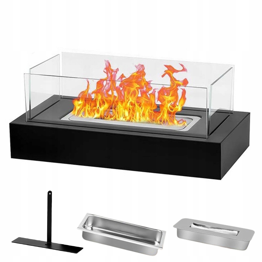 Biokominek Bezdymny z Szybami Hartowanymi Do Ogrodu i Salonów