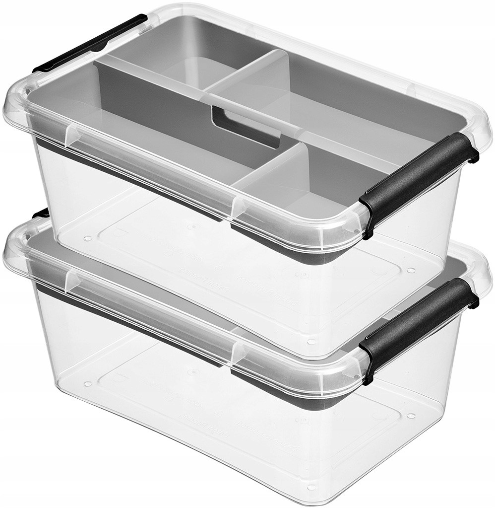 Pudełka pojemniki z organizerem Moxom 2x 4,5l