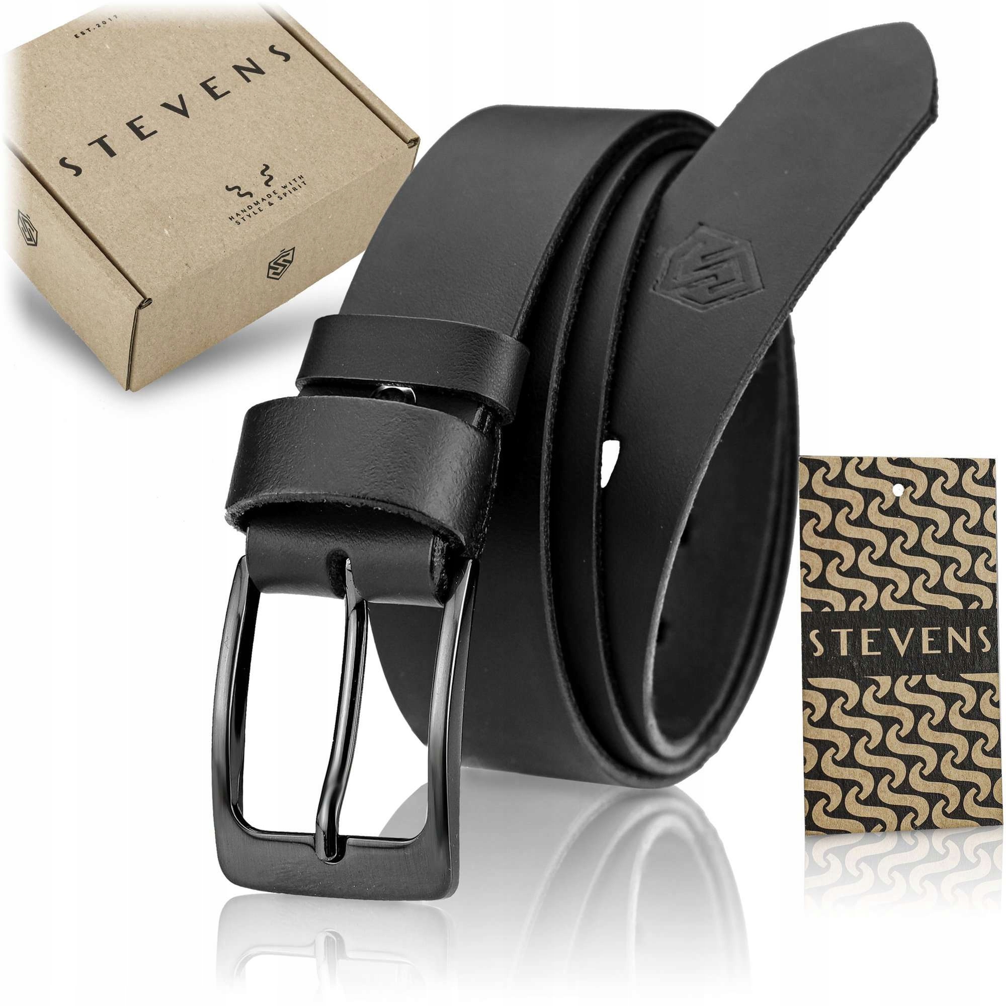 

Pasek Męski Skórzany Stevens Czarny Skóra X1 100cm