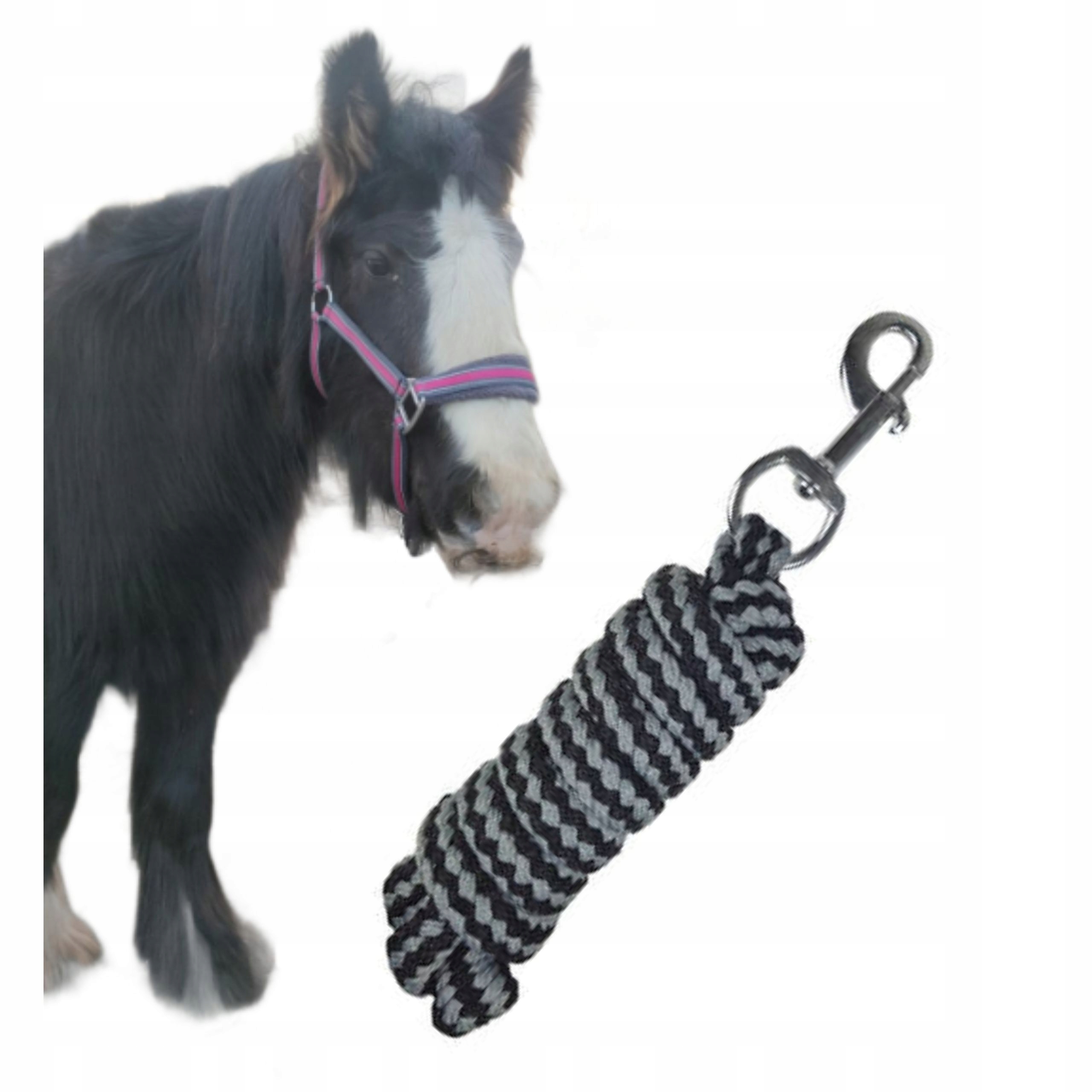 UWIĄZ DLA KONIA York HELIX CZARNO - SZARY HS 2m karabińczyk obrotowy