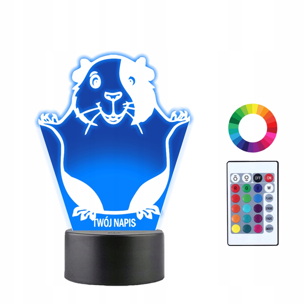 

Lampka Nocna 3D Led Chomik Imię Grawer