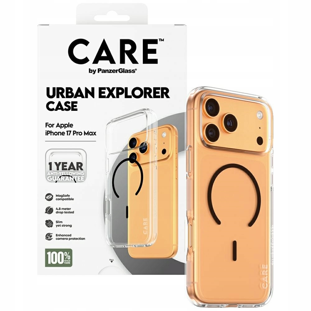 Pouzdro Panzerglass pro iPhone 17 Pro Max, obal MagSafe Průhledné
