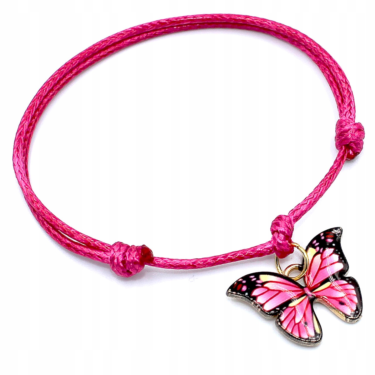 

Bransoletka Sznurkowa Celebrytka Różowy Motylek