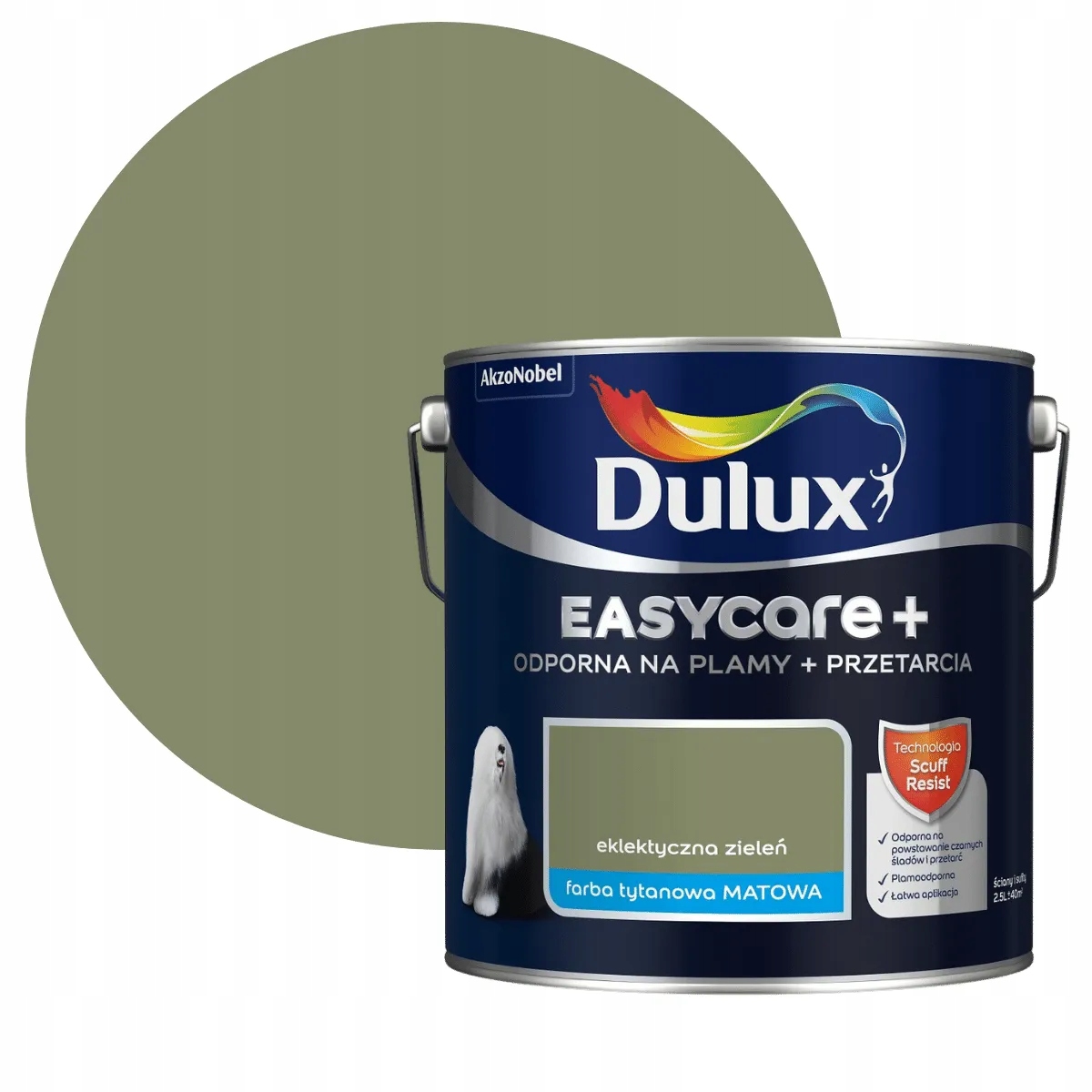 Dulux EasyCare Plus Drhnutelná Barva Eklektická Zeleň 2,5 l