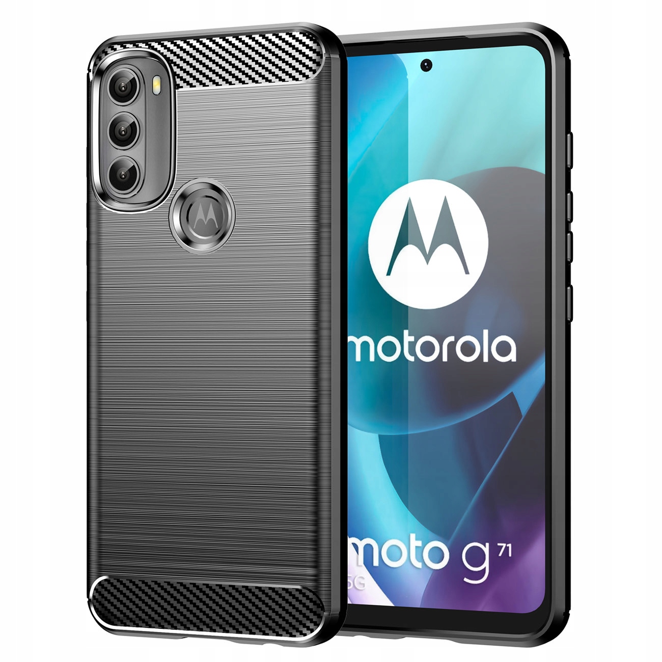 Carbon Case etui do Motorola Moto G71 5G czarny
