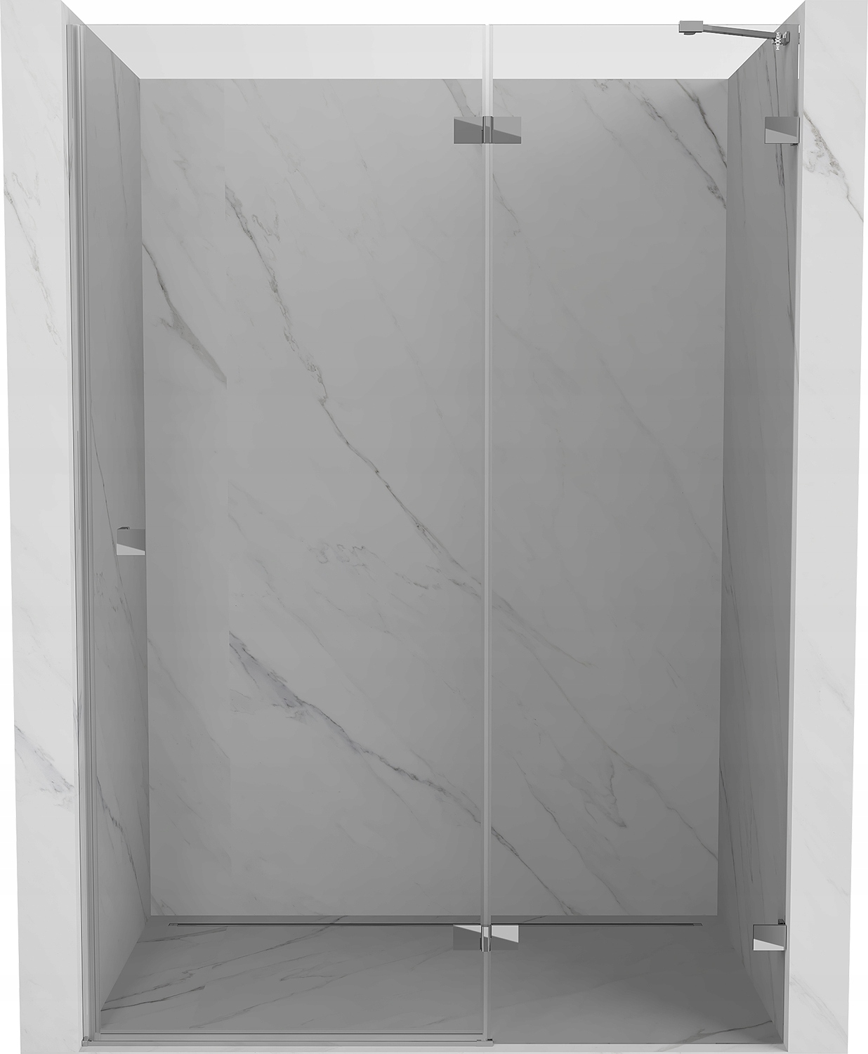 Mexen Lunar Drzwi Prysznicowe Uchylne Prawe 130 CM Transparent Chrom