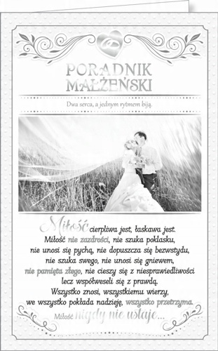 

Kartka na ślub Poradnik Małżeński SAB15