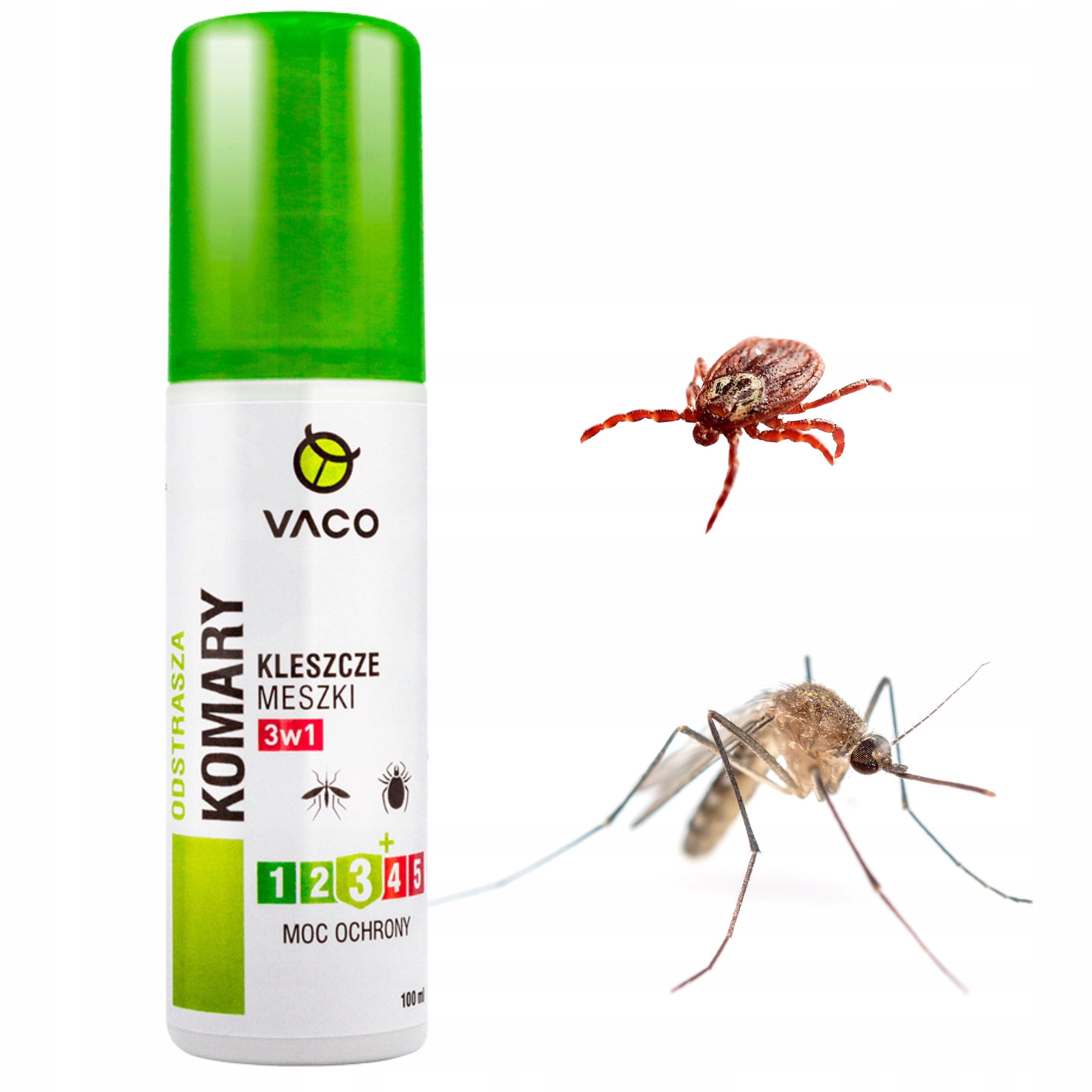 Vaco płyn SPRAY NA KOMARY KLESZCZE MESZKI 100ml atomizer skuteczny