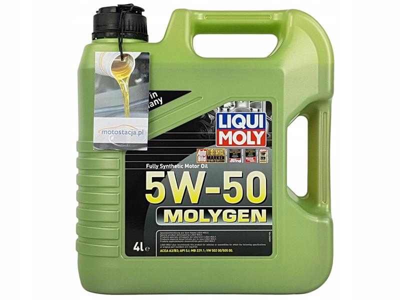 LIQUI MOLY MOLYGEN 5W50 A3/B3 VW502.00/505.00 7L Przeznaczenie Samochody osobowe