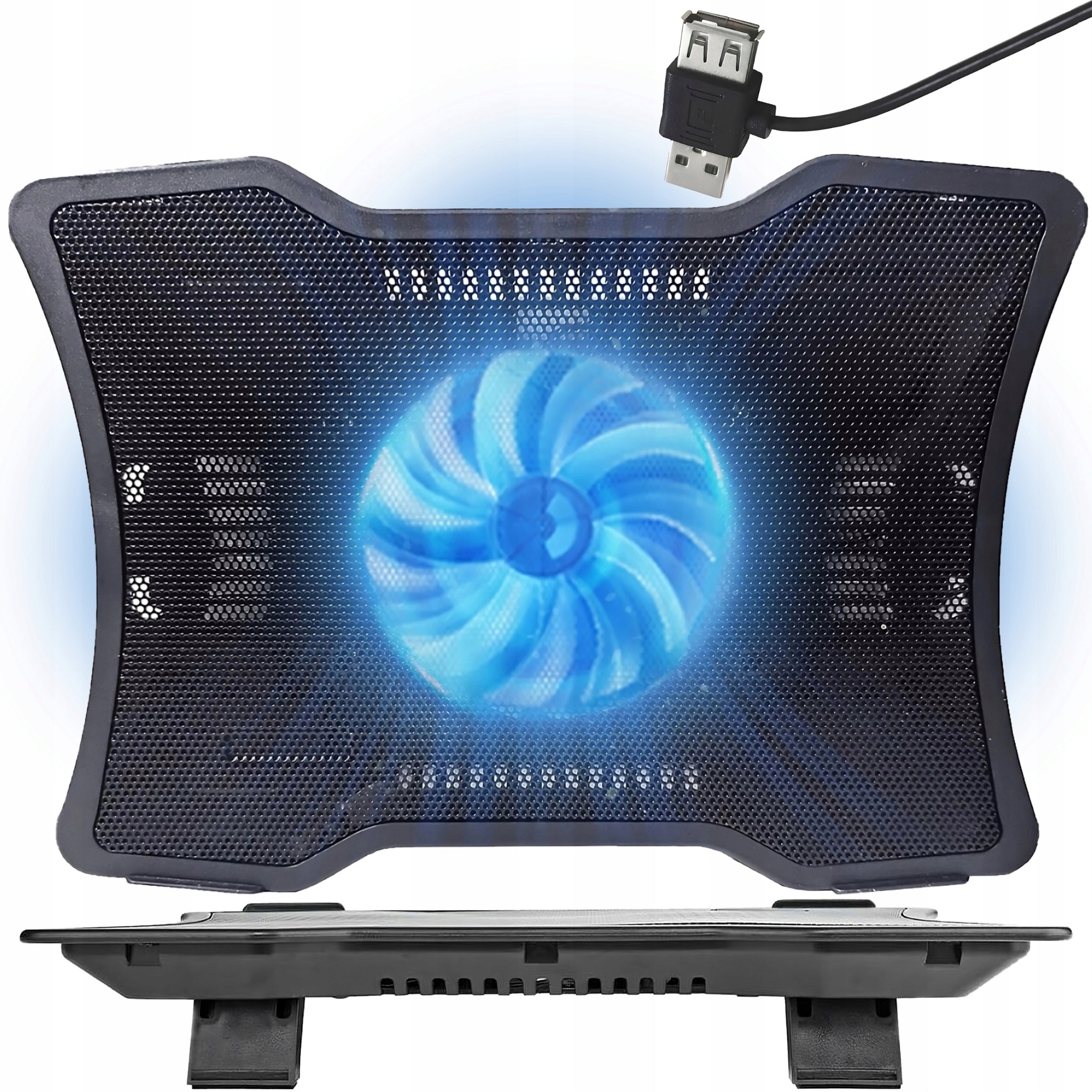 Podstawka chłodząca Retoo z wentylatorem 70 mm, regulowana, do laptopa 17