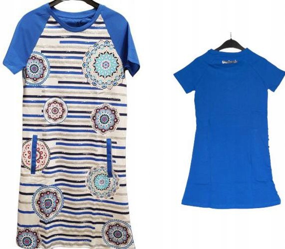 

Desigual Kolorowa Sukienka Print Cekiny (9-10L)