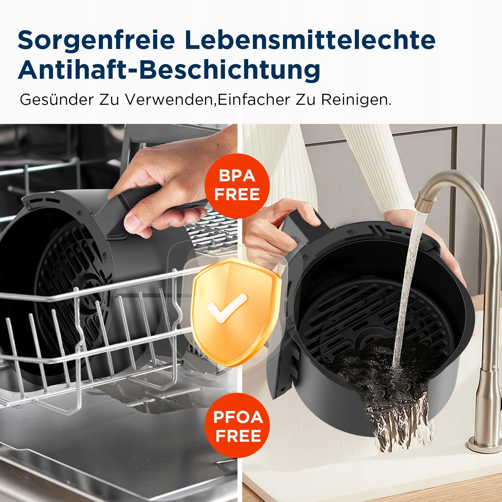 MIDEA Beztłuszczowa Frytkownica 4L 1500W 8 Programów Timer 60 Minut — miniatura 6