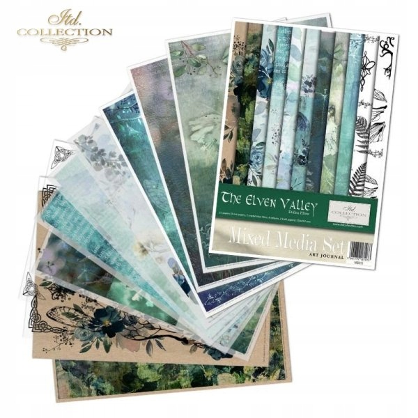 Kreativní sada Údolí Elfů, 11 papírů A4 na decoupage, scrapbooking