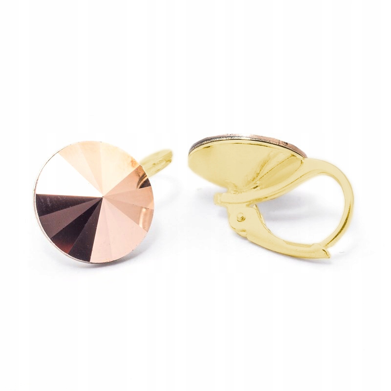 Náušnice pozlacené stříbro 925 s krystaly Swarovski Rivoli 12 mm Rose Gold