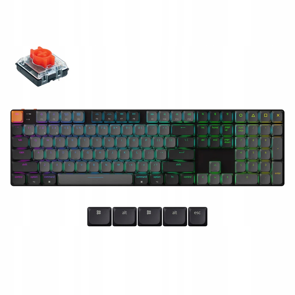 Klawiatura Bezprzewodowa Keychron K5 Qmk V2 Rgb Low Profile Red K5X-H1