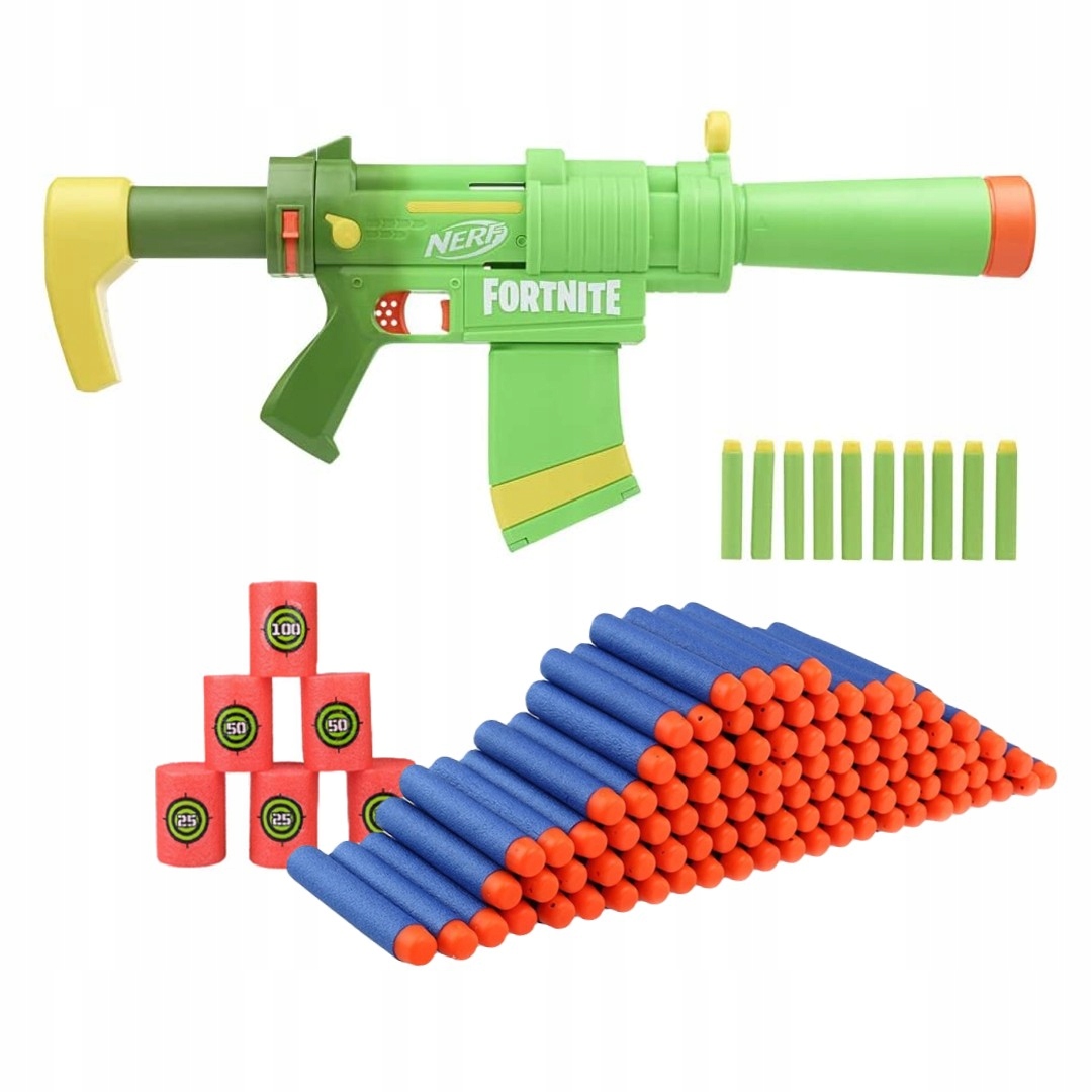 PISTOLET NERF FORTNITE SMG-ZESTY ELITE 4W1 ZESTAW + CELE + 50 STRZAŁEK