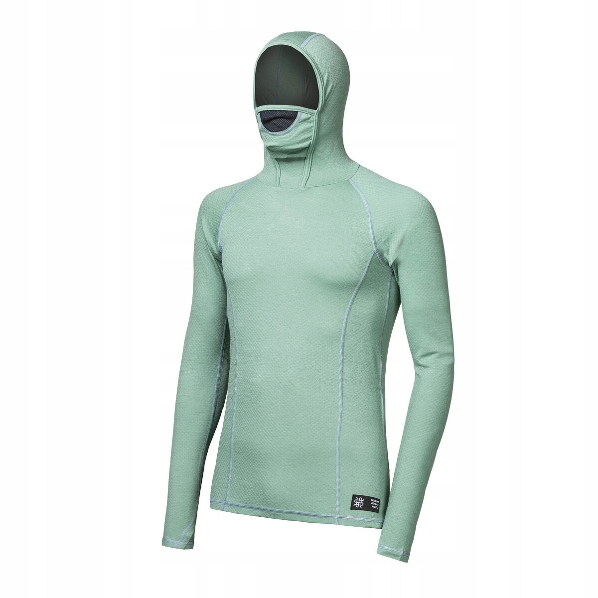 Sensor Merino Df pánské triko dl.rukáv s kapucí basil green velikost M