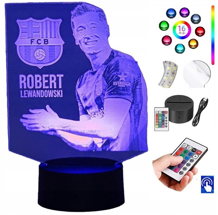 

Lampka Nocna Robert Lewandowski Barcelona Plexido