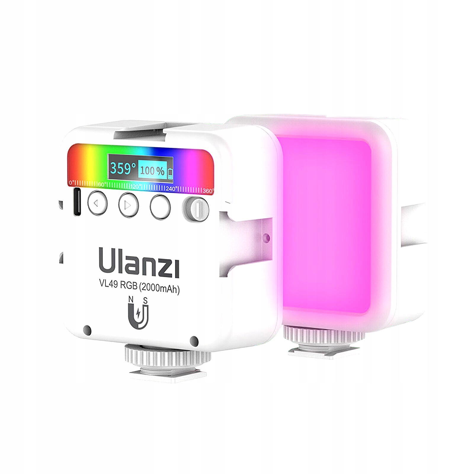 Lampa Led Ulanzi do telefonu aparatu kamery VL49 Rgb, Wb biała