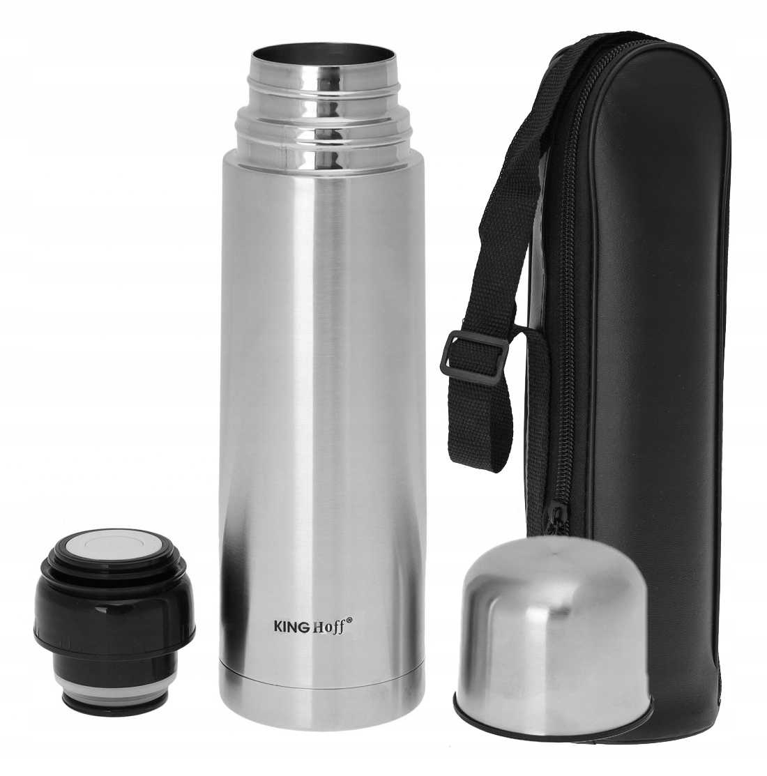 

Termos Na Herbatę Kawę Stalowy Z Pokrowcem 1L