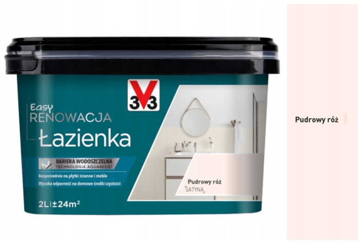 Farba do łazienki Easy Renowacja V33 bariera wodoszczelna Pudrowy Róż 2L