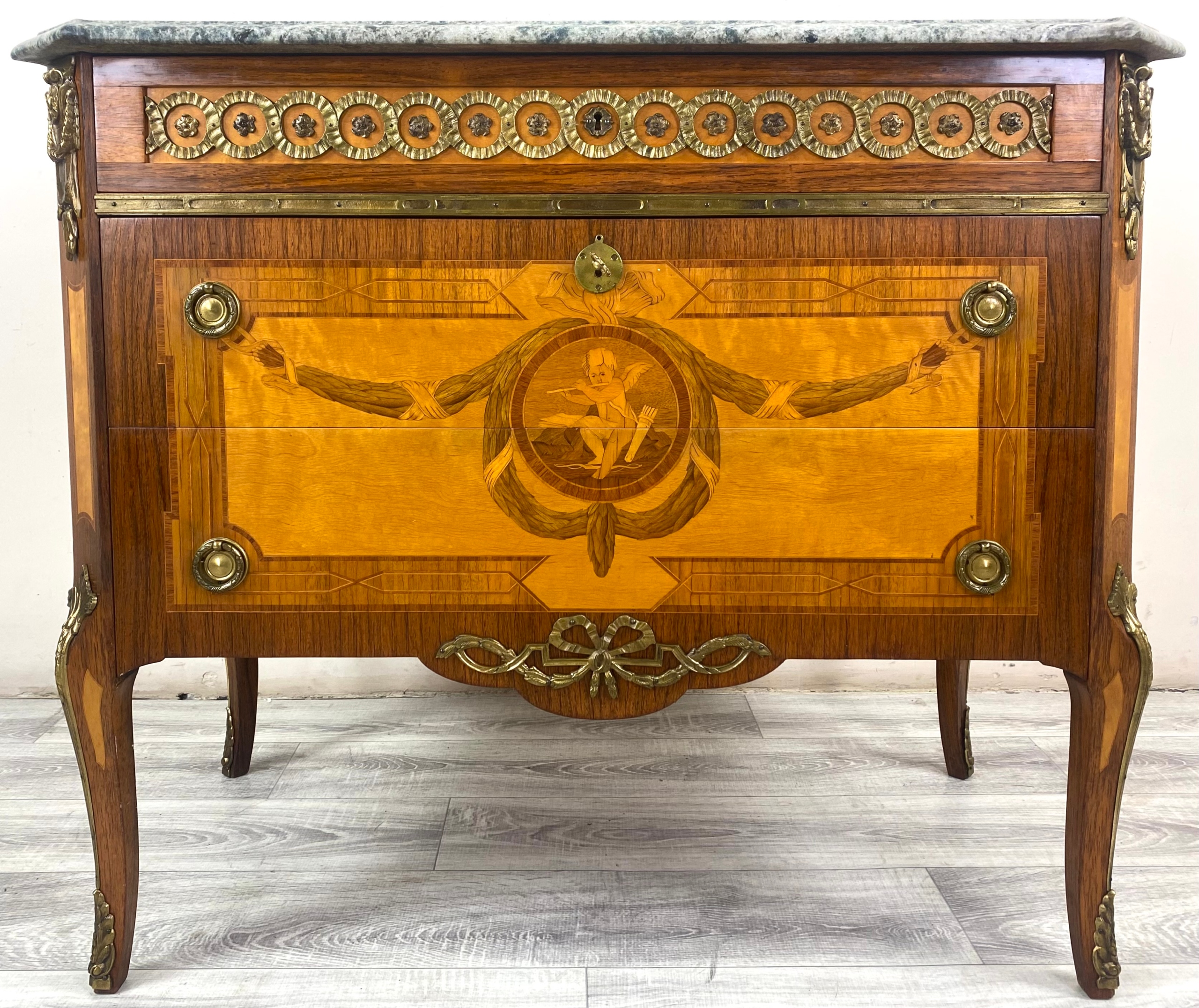 STYLOWA KOMODA FRANCUSKA EMPIRE LUDWIK XV INTARSJA ORZECH FRANCJA ZA4