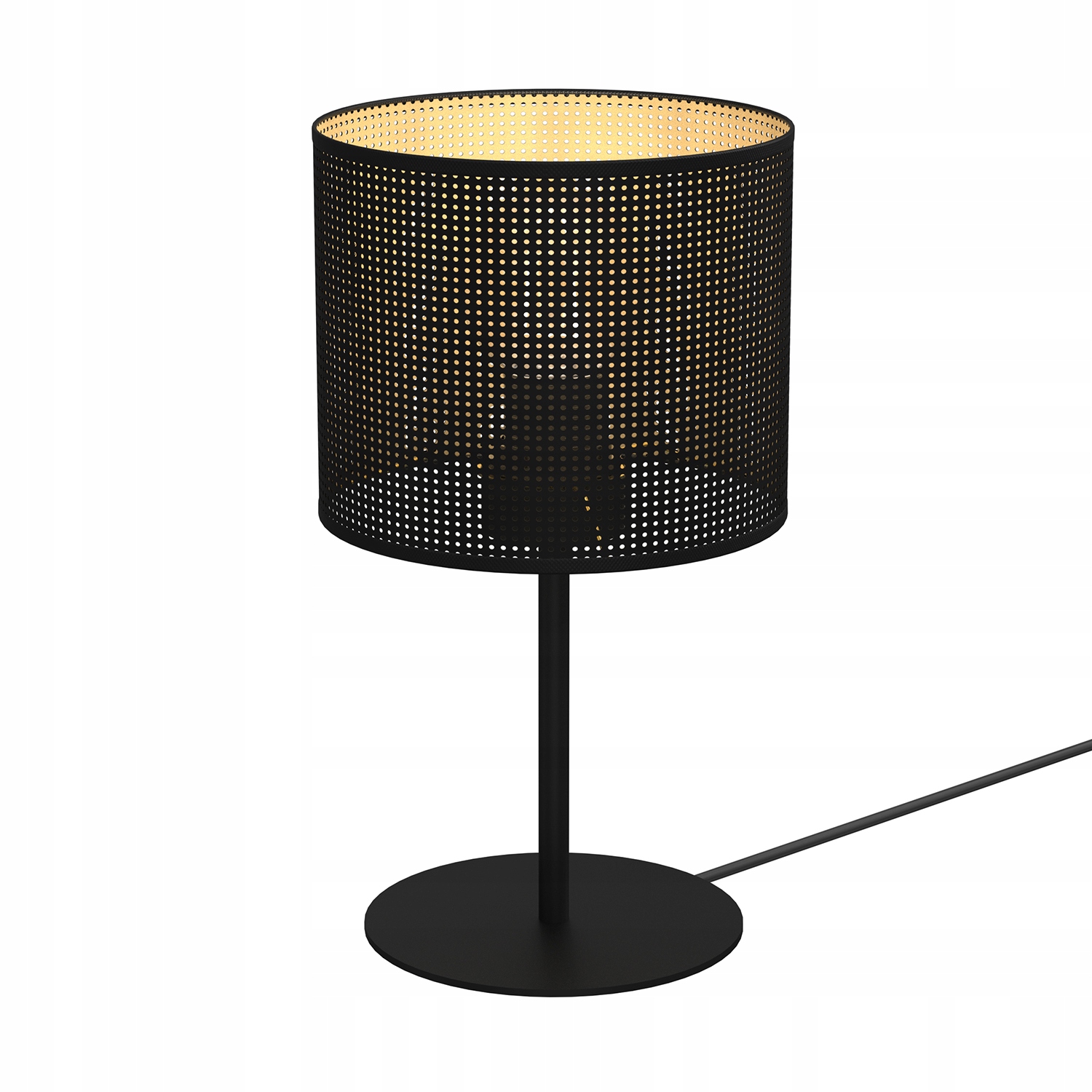 Stolová lampa loftová čierna zlatá tienidlo sieťka do spálne 34 Luminex