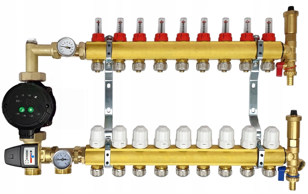 ROZDZIELACZ 9 obw DO OGRZEWANIA PODŁOGOWEGO PODŁOGÓWKI Z GRUPĄ POMPOWĄ IBO