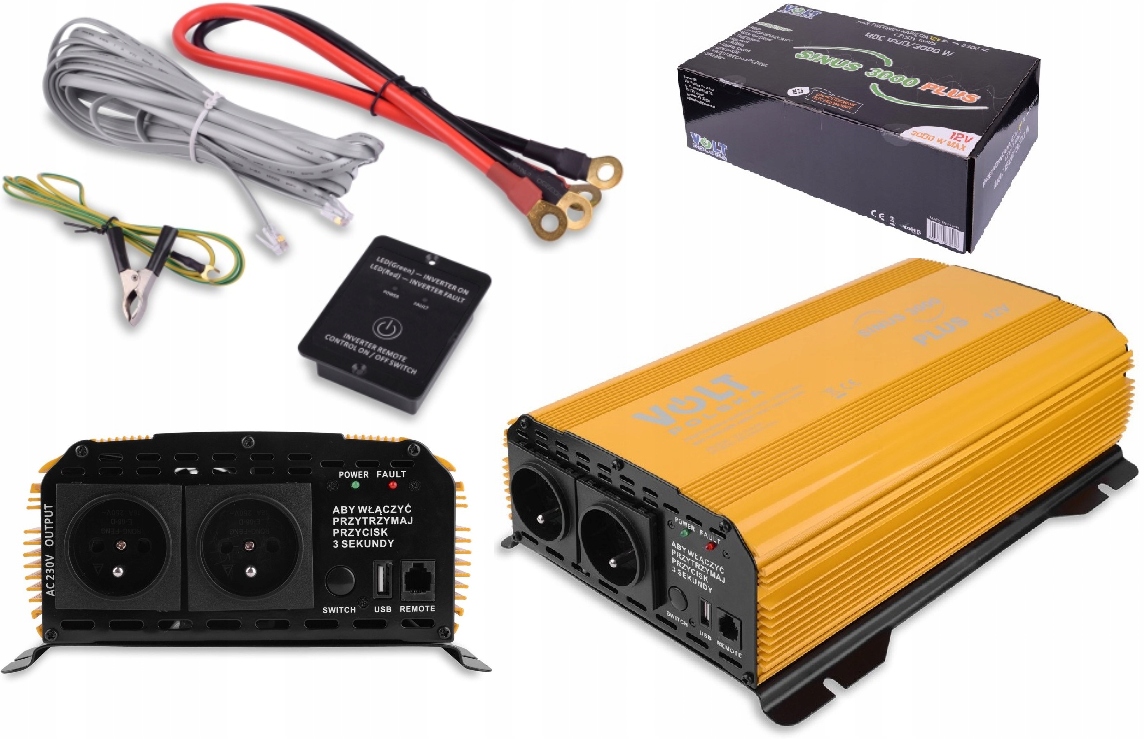 ІНВЕРТОР СИНУСА ПЛЮС 12В/230В 3000 УСБ