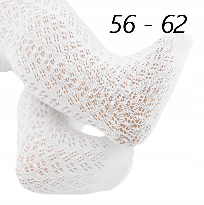 

Białe rajstopki ażurowe na Chrzest 56 62