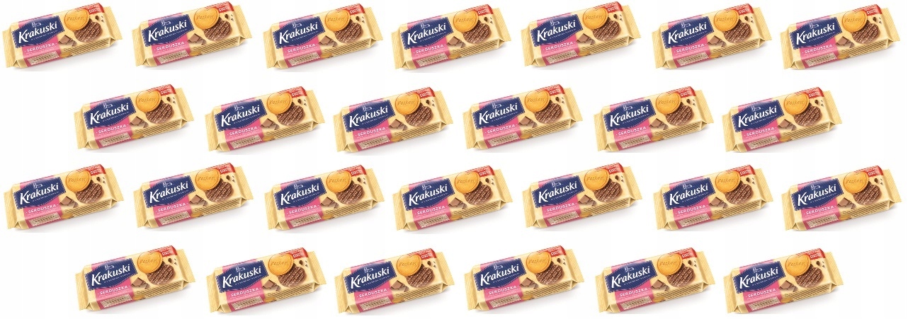 26x 171g Krakuski Herbatniki Serduszka w czekoladzie mlecznej Karton