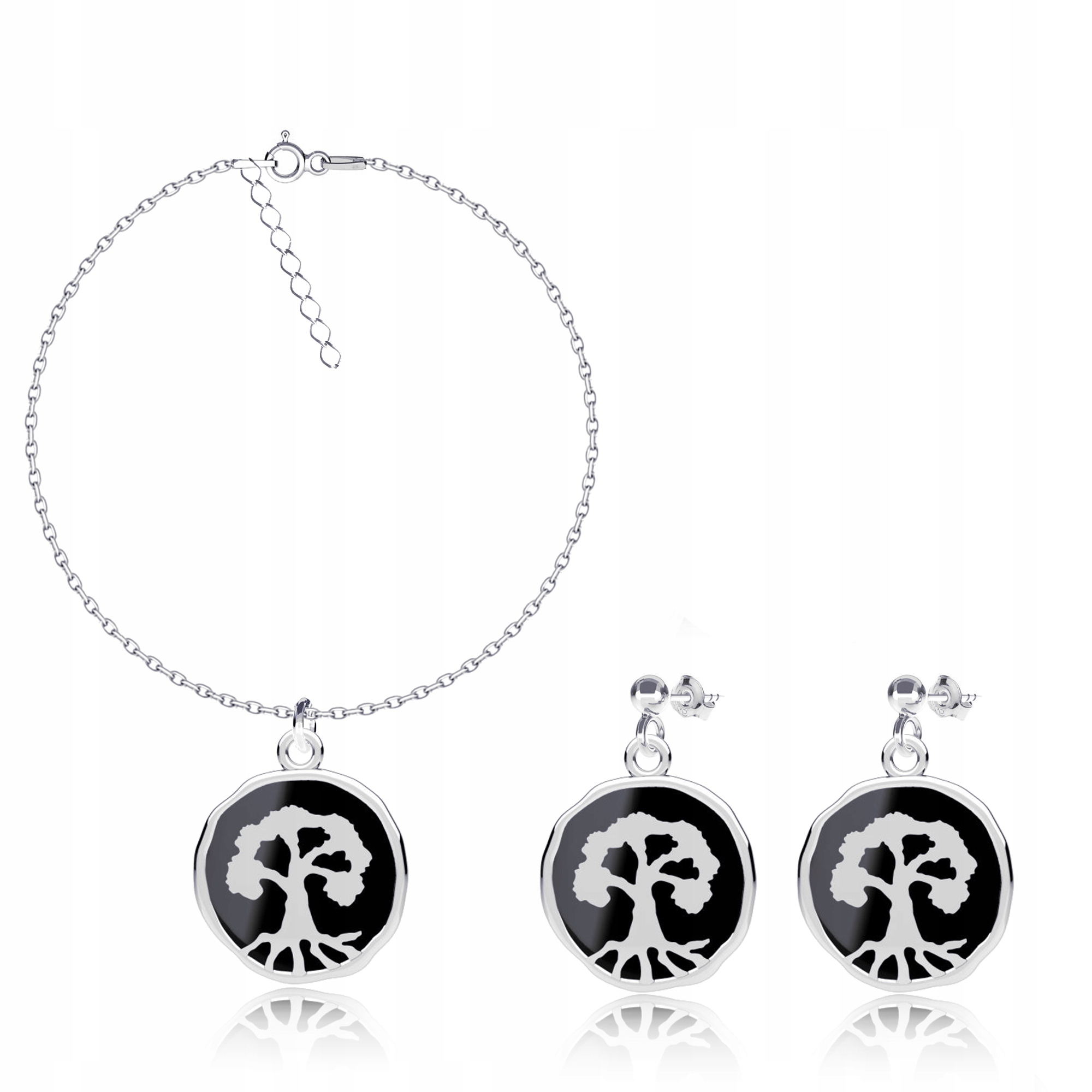 Yggdrasil Dřevo Světa Wiking Sada šperků ankr stříbro 925