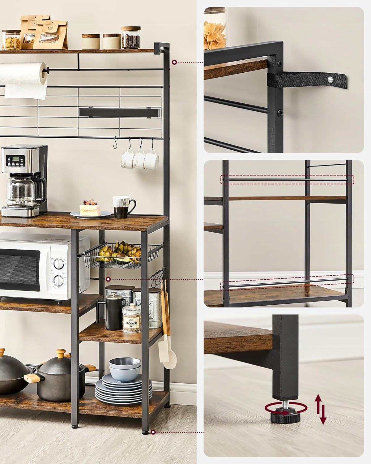 REGAŁ KUCHENNY STOJĄCY WYSPA KUCHENNA PÓŁKA NA MIKROFALÓWKĘ KUCHNIA LETNIA Liczba poziomów większa liczba poziomów