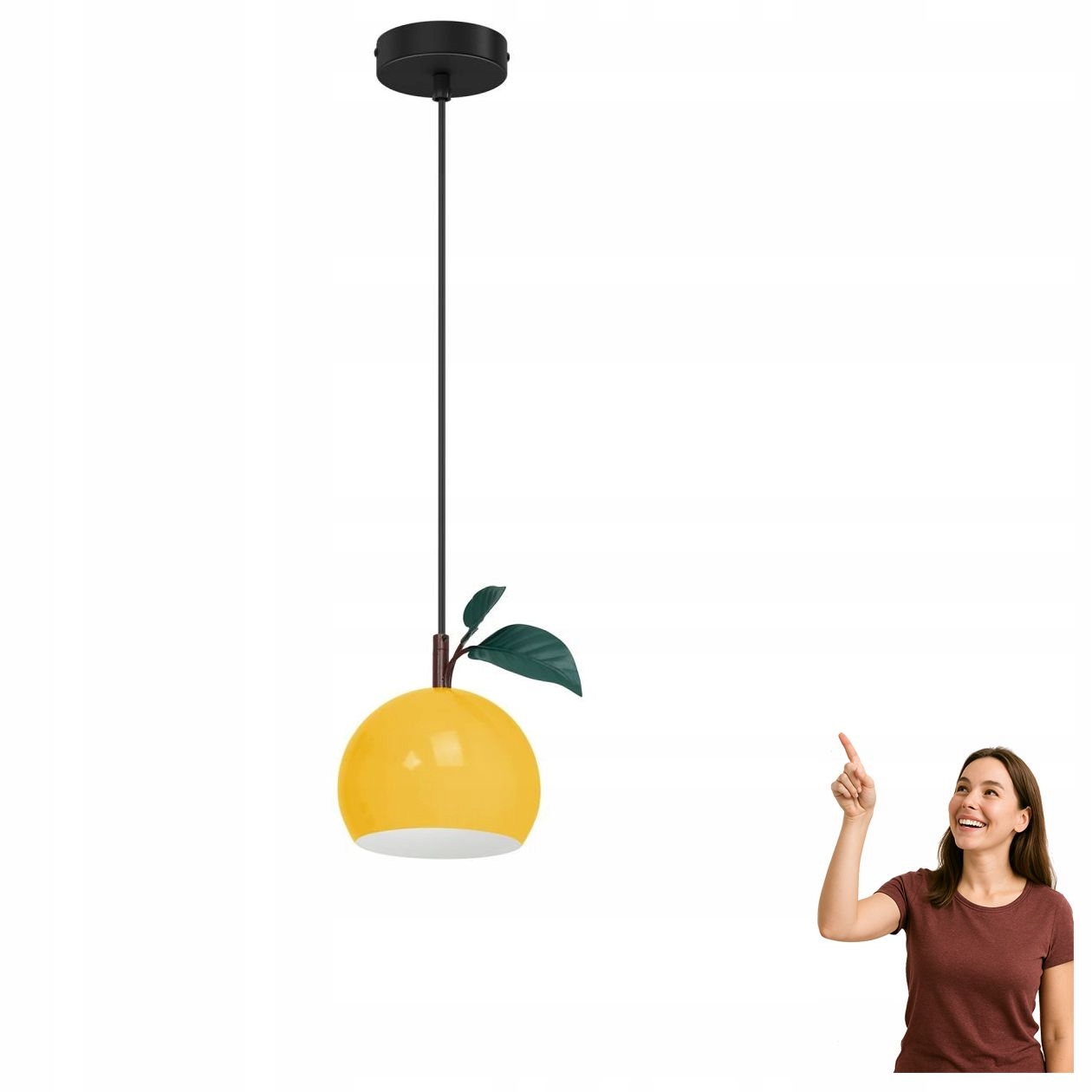 Závěsná lampa žluté jablko s listem Apple 8940 Luminex
