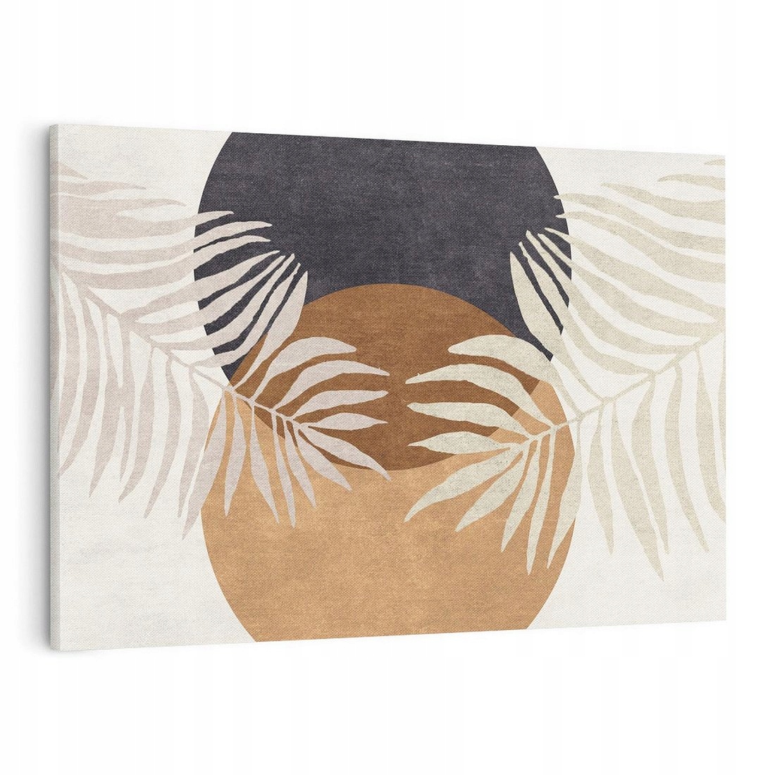 Obraz na płótnie 120x80 symetria koła liście abstrakcja brąz beż