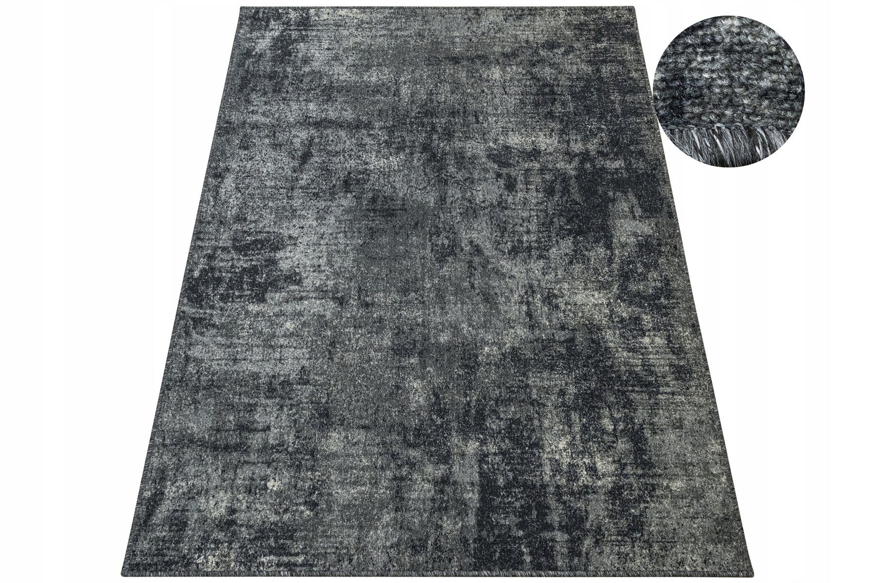 Dywan Jak Tynk Beton Grafitowy Ciemny Szary Pętelkowy Na Filcu 200x250 cm