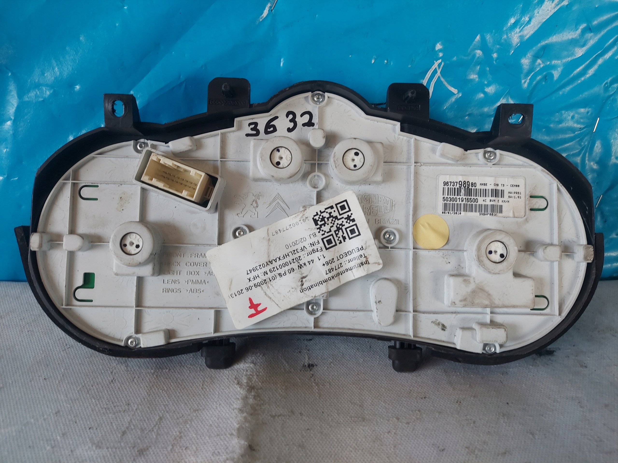 dials clock PEUGEOT 206+ 1.1 B 9673798980