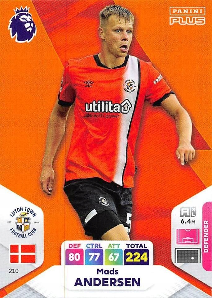 2024 Panini Premier League Plus 210 Mads Andersen Base Card