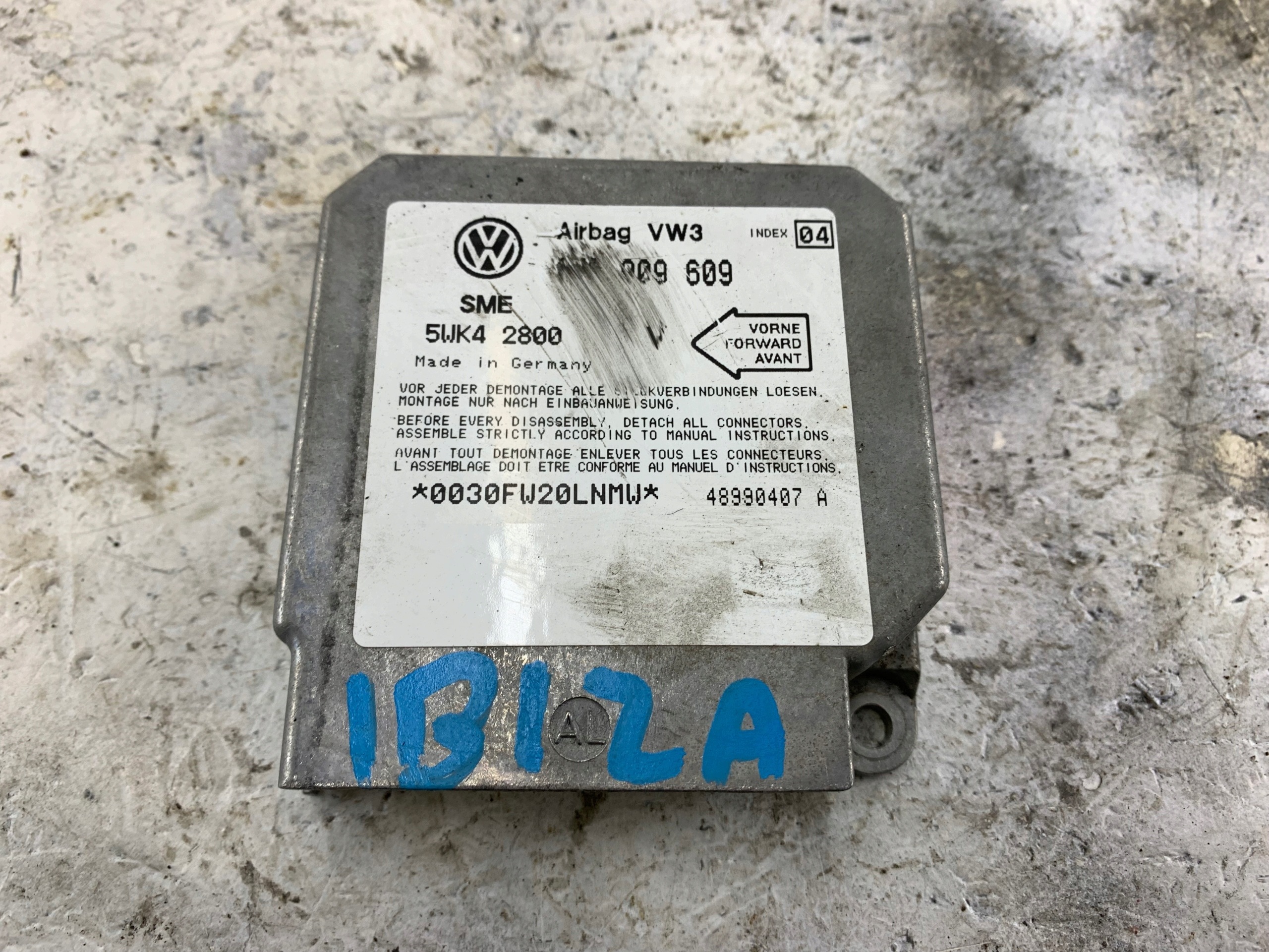VW GOLF IV SENSOR module airbag 1J0909609